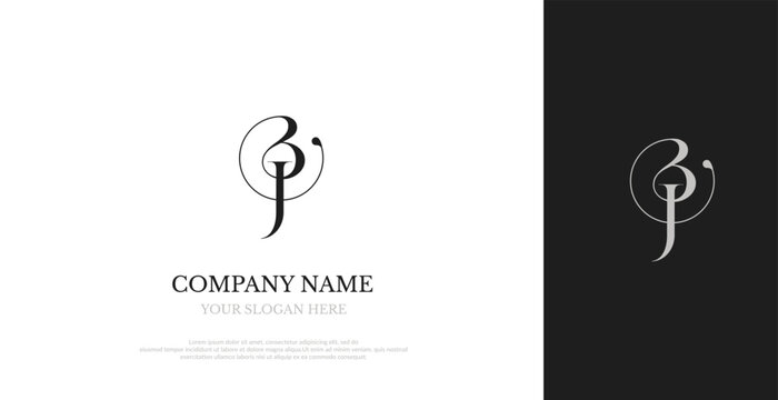 Initial BJ Logo Design Elegant