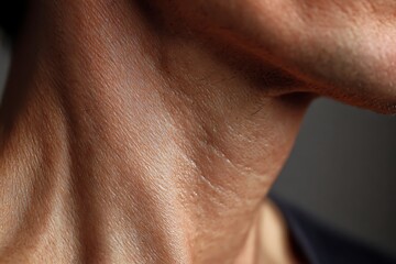Fototapeta premium close-up neck skin adult, firm yet natural texture
