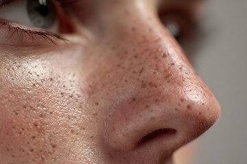 Fototapeta premium macro adult nose skin, visible pores, realistic lighting
