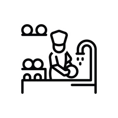 Black line icon for cleanliness standards