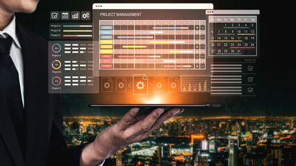 Smart project management dashboard visualizes timelines, monitors progress, and enhances workflow coordination to improve project efficiency, organization, and overall productivity. Parse