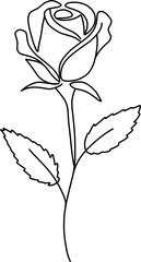 Minimalist Rose Line Art