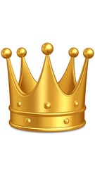 Gleaming, golden royal crown with intricate details, isolated on white