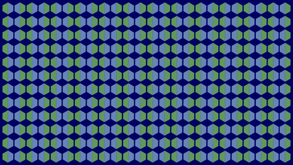 Cool Tone Seamless 3D Cube Isometric Geometric Pattern