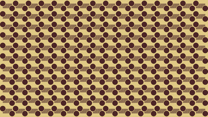 Seamless Geometric Pattern of Brown Interlocking Circles on a Tan Background