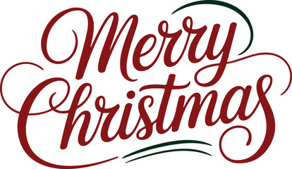 Merry Christmas typography vector art and illustration.