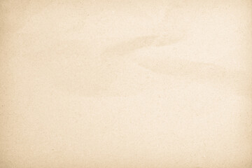 Old paper vintage texture surface for background. Recycle pale brown paper crumpled texture, Cream color recycled kraft paper texture blank with copy space for text.