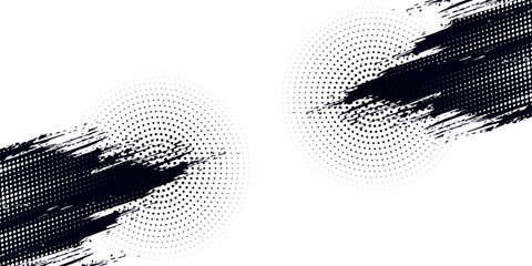 White and black halftone dots color pattern. illustration