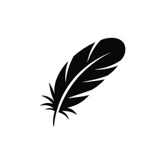 Obraz premium Graceful Feather Silhouette Design On Transparent Background For Creative Projects