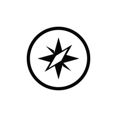 Isolated Compass Rose Icon Inside a Circle With Transparent Background Symbol Design