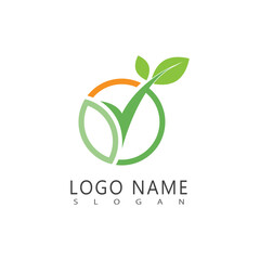 Leaf mint logo vector template