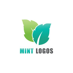 Leaf mint logo vector template