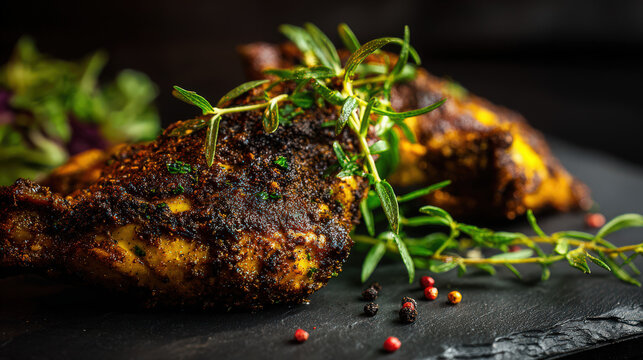 sumac seasoned chicken with sour spice serving suggestion