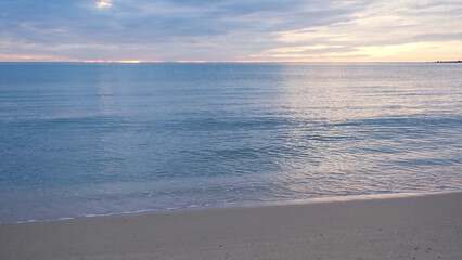 Fototapeta premium Landscape image of white beach and sea in the morning