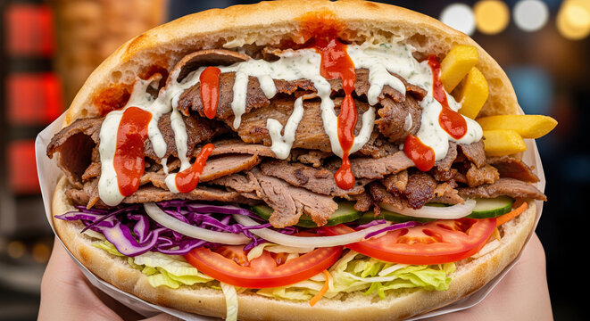 meat and vegetable bugger