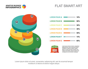 Seven options percentage chart template for presentation