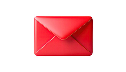 A 3D rendered glossy red envelope isolated on a dark background