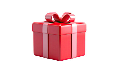 Obraz premium A vibrant red gift box with a matching bow, against a stark black background