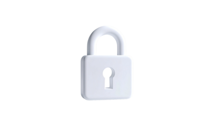Simple white padlock icon with shadow, centered on black background