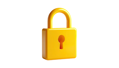 3D rendering of a golden padlock against a black background