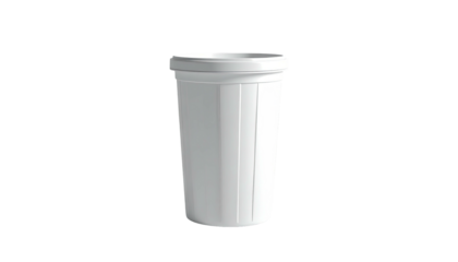A plain, cylindrical white object with a rounded top, set against a black void
