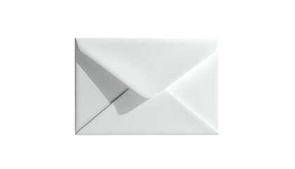 White envelope with shadow on black background, top view close-up