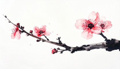 Blossom Branch: delicate cherry blossoms in full bloom. The image showcases the beauty of springtime.