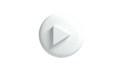 A glossy white play button within a circle, with a light shadow