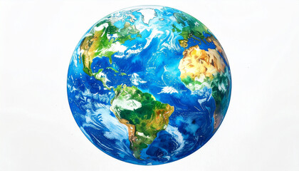 Global Sphere: A stunning image of planet Earth, showcasing the beauty of its continents, oceans, and atmospheric layers. A symbol of unity.