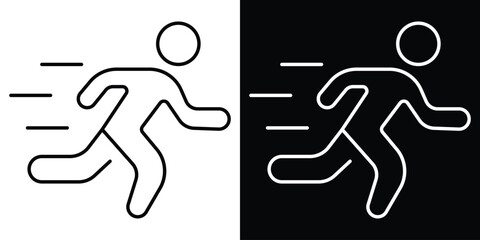Running icon vector. Running sport icon vector. Competition speed symbol. Sprint, athletic, marathon, jogging race, fast run, fitness. Vector illustration.