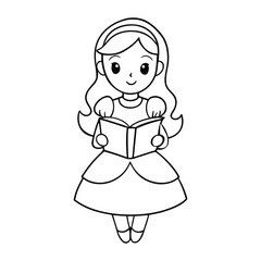 Alice sits peacefully, lost in her favorite book, surrounded by imagination and wonder. A delightful coloring page for kids who love reading and storytelling adventures.
