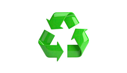 A glossy, three-arrowed symbol with a green hue on a stark black background