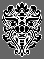 thailand dragon folk illustration