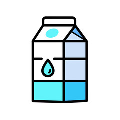 Milk Carton Vector | Blue Liquid Packaging Icon | Fresh Dairy Drink Illustration