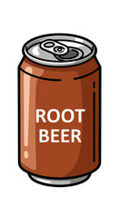 Root Beer Can Vector | Brown Soda Drink Illustration | Beverage Icon Design
