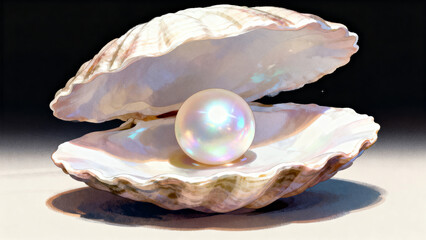 Pearl in an open shell