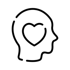 Mental health line icon. Emotional well-being illustration.