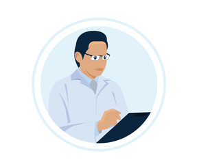 Illustration of Doctor Holding Clipboard