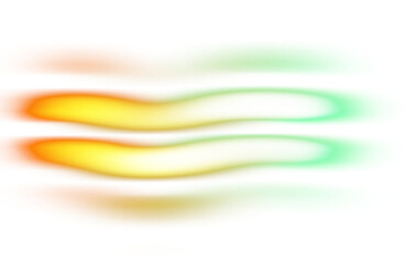 Neon glowing colour gradient shape cutout on transparent background, Abstract glowing neon lines light leaks overlay effect background 