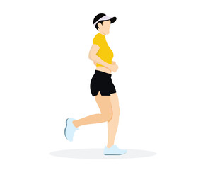 Illustration of Woman Jogging in Sports Outfit