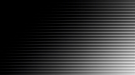 Obraz premium Abstract black and white background with horizontal lines and light effect