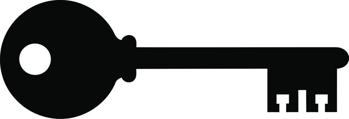 Vintage key silhouette security access solution