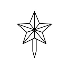 Obraz premium Outline star with a stick on transparent background