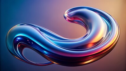 Abstract blue fractal swirl background with waves and light patterns