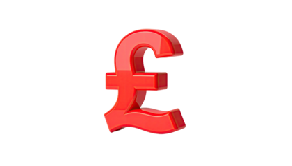 Shiny, red, three-dimensional symbol on a black background