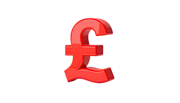 Shiny, red, three-dimensional symbol on a black background