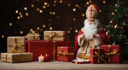 Festive st nicholas day celebration with traditional gifts and decorations