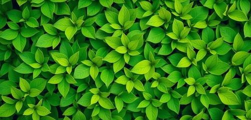 Vibrant green leaves densely layered, creating a textured collage,   eco,  green