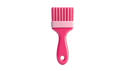 Pink paintbrush icon with white ferrule and rounded handle against black