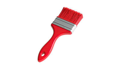 A vibrant red paint brush rendered against a deep black background